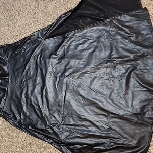 Long Pleather Black Skirt